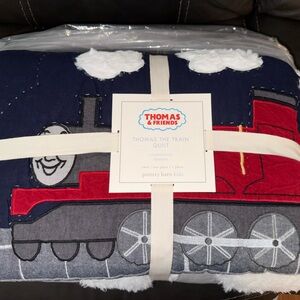 Pottery Barn Kids Thomas the Train Quilt - Red, Blue, and Gray